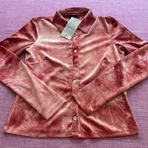 Crushed velvet, tie dyed shirt/blouse by Callipygian